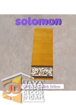 Sajadah Imam  Solomon  motif Gisoo Kaf Sadeh Yellow ukuran 60 x 120 cm & 60 x 150 cm